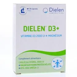 DIELEN D3+ - Vitamine D3 2000ui + magnésium x30 comprimés