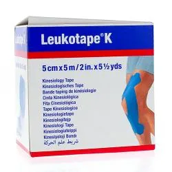 LEUKOPLAST Leukotape k - Bande taping de kinéologie 5cm x 5m bleu