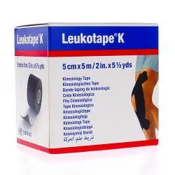 LEUKOPLAST Leukotape k - Bande taping de kinéologie 5cm x 5m noir