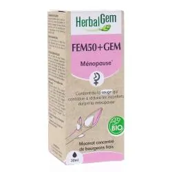 HERBALGEM Concentré de bourgeons frais - Fem50 +Gem Ménopause Bio 30ml