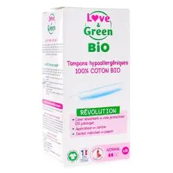 LOVE & GREEN Révolution - Tampons hypoallergéniques flux normal 16 tampons avec applicateur