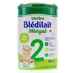 BLEDINA Blédilait - Blédigest 2ème âge de 6 à 12 mois 820g