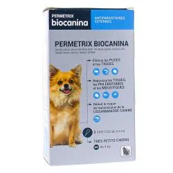 BIOCANINA Antiparasitaire externe - Permetrix très petits chiens x3 pipettes de 0.4ml