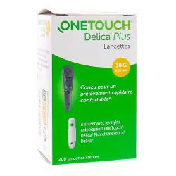 ONETOUCH DélicaPlus - Lancettes pour prélèvement capillaire x200