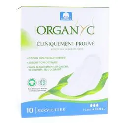 ORGANYC Serviettes flux normal bio x10