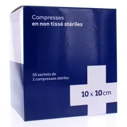 3M Compresse - non tissée stérile taille 10x10cm boite de 50x2