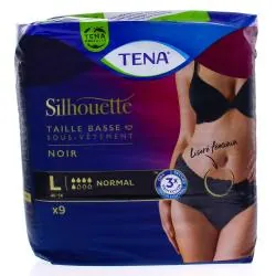 TENA Sous-vêtement fuites urinaire Normal noir - taille l (taille basse) x9 unités