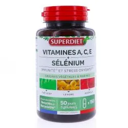 SUPERDIET Vitamines A, C, E Sélénium 150 gélules