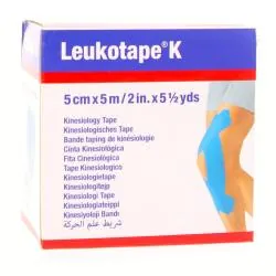 LEUKOPLAST Leukotape k - Bande taping de kinéologie 5cm x 5m bleu ciel
