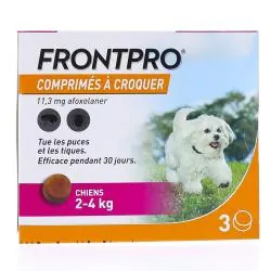 FRONTLINE Frontpro - Comprimés Antiparasitaire chiens 2-4kg x3comprimés