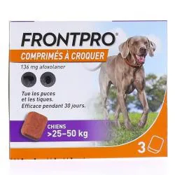 FRONTLINE Frontpro - Comprimés Antiparasitaire chiens 25-50 Kg x3 comprimés