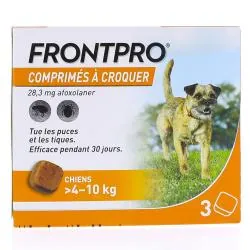 FRONTLINE Frontpro - Comprimés Antiparasitaire chiens 4-10kg x3comprimés