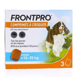 FRONTLINE Frontpro - Comprimés Antiparasitaire chiens 10-25kg x3comprimés