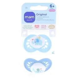MAM Sucettes Original silicone 6+ mois bleu