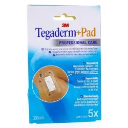 3M Tegaderm +Pad - Professional care - Pansement transparent avec compresse 5 pansements 5cm x 7cm