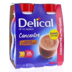 DELICAL Concentré - Boisson HP/HC sans lactose chocolat 4x200ml