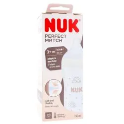 NUK Perfect Match - Biberon +3 mois 260ml blanc