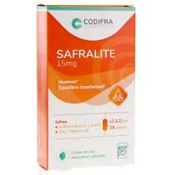CODIFRA Safralite - 15 mg amélioration de l'humeur equilibre emotionnel 28 gélules