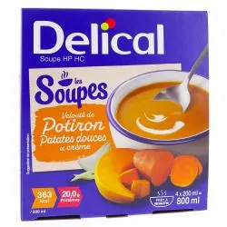 DELICAL Soupe - HP/HC - Velouté de Potiron Patates douces et crème 4x200ml