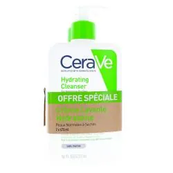 CERAVE Crème lavante hydratante peaux normales à sèches lot de 2 x 473ml