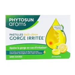 PHYTOSUN AROMS Pastilles citron sans sucres boîte de 24 pastilles