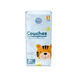 PHARMABABY Couches hypoallergéniques taille 3 - 4 à 9kg x54 couches