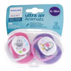 AVENT Ultra Air - Sucettes 6-18 mois pinguin/élephant