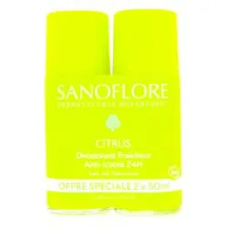 SANOFLORE Déodorant Fraicheur Bio Anti-traces 24h Citrus lot 2x50ml