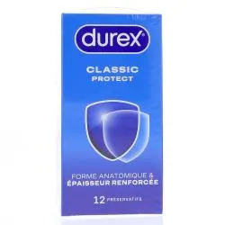 DUREX Préservatifs - Classic protect - Préservatifs anatomiques et épaisseurs renforcées x12