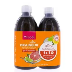 MILICAL Draineur minceur ultra goût agrumes lot de 2 x 500ml