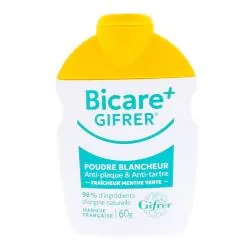 GIFRER Bicare plus - Dentifrice poudre blancheur menthe verte 60g