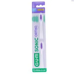 GUM Sonic Ortho - Brossette de Rechange Pour Brosse à Dents Sonic Souple lot de 2