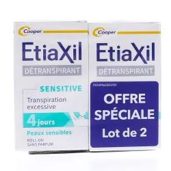 ETIAXIL Détranspirant Sensitive roll-on 15ml lot de 2