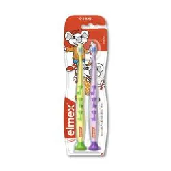 ELMEX Brosse à dents souple débutant 0 à 3 ans lot de 2