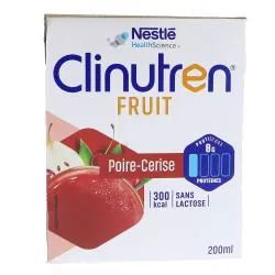 CLINUTREN Boisson Fruit saveur Poire Cerise brique 4x200ml