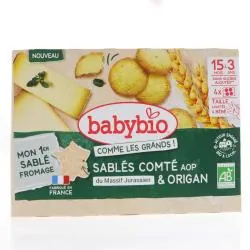 BABYBIO Comme les grands - Sablés Comté Origan 72g Dès 15mois