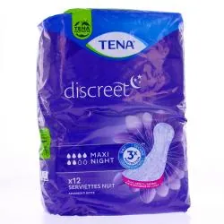 TENA Discreet - Serviettes hygiéniques nuit maxi x12 serviettes