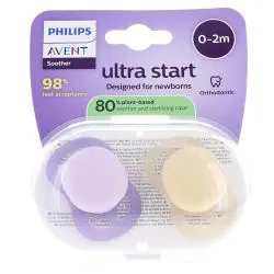 AVENT Ultra Start 0-2mois lot de 2 beige / violette unies