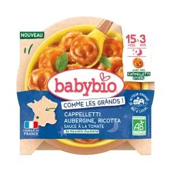 BABYBIO Comme les grands - Cappelletti Aubergine Ricotta & sauce tomate dès 15 mois 190g