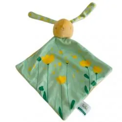 KLORANE Doudou Plat KLORANE Lapin Vert & Jaune OFFERT