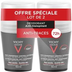 VICHY Homme déodorant contrôle extrême 72h lot de 2 x 50ml