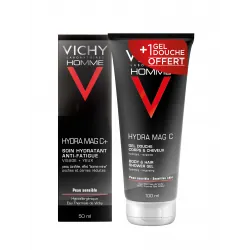 VICHY Homme Hydra Mag C - Soin hydratant anti-fatigue + Gel douche Offert
