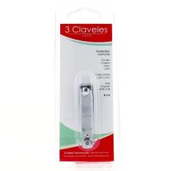 3 CLAVELES Coupe ongles avec lime petit modèle 6 cm