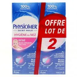 PHYSIOMER Bébé Hygiène du nez micro-diffusion lot de 2 flacons 115ml