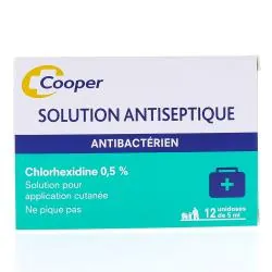 COOPER Solution antiseptique chlorhexidine 0,5% x 12 unidoses 5ml