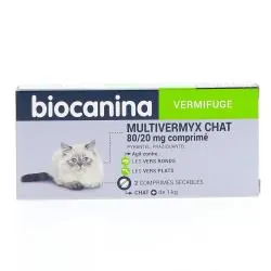 BIOCANINA Vermifuge - Multivermyx chat comprimésx2