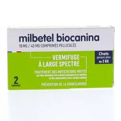 BIOCANINA Vermifuge - Milbetel chat comprimés pelliculésx2