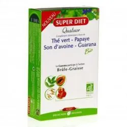 SUPERDIET Quatuor brule graisse bio 20 ampoules de 15ml boîte de 20 ampoules