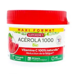 SUPERDIET Acérola 1000 vitamine C bio pot de 60 comprimés