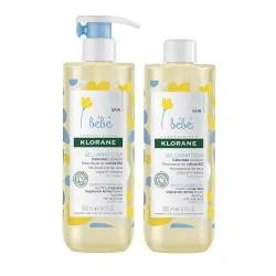 KLORANE Bébé Gel lavant doux au Calendula apaisant flacon 500ml x 2